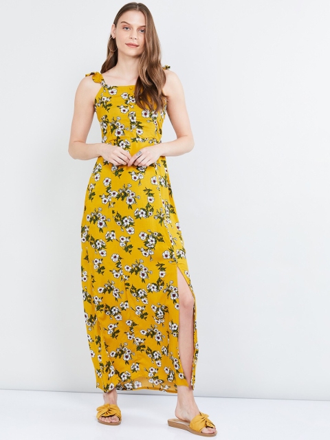 

max Women Yellow Printed Maxi Dress