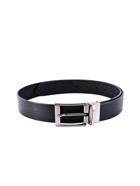 

BuckleUp Men Black Solid Leather Belt
