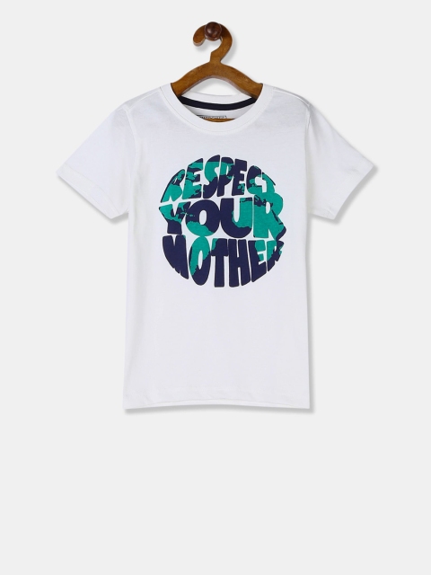 

Cherokee Boys White Printed Round Neck T-shirt
