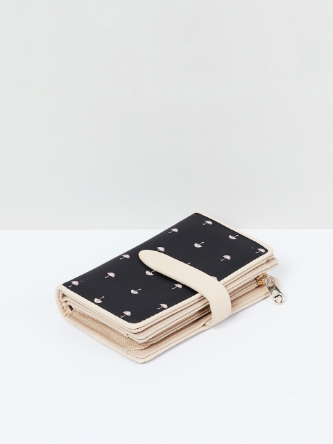

max Women Black & Beige Printed Two Fold Wallet