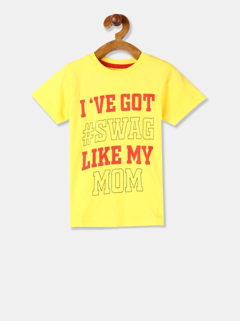

Cherokee Boys Yellow & Red Printed Round Neck T-shirt