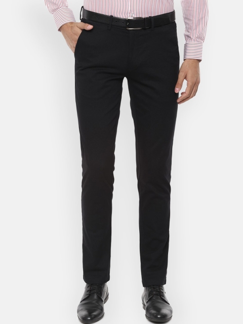 

Van Heusen Men Black Slim Fit Solid Formal Trousers