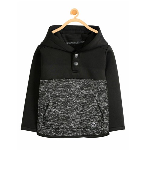 

Cherry Crumble Boys Grey Solid Hooded Sweatshirt