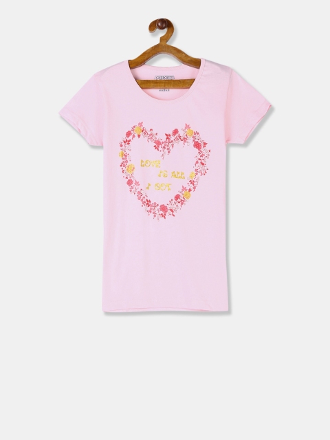 

Cherokee Girls Pink Printed Round Neck T-shirt