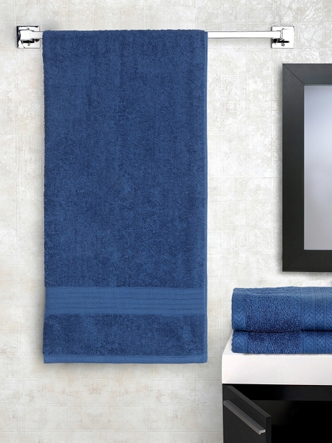 

BOMBAY DYEING Set of 3 Blue Solid 450 GSM Towel Set