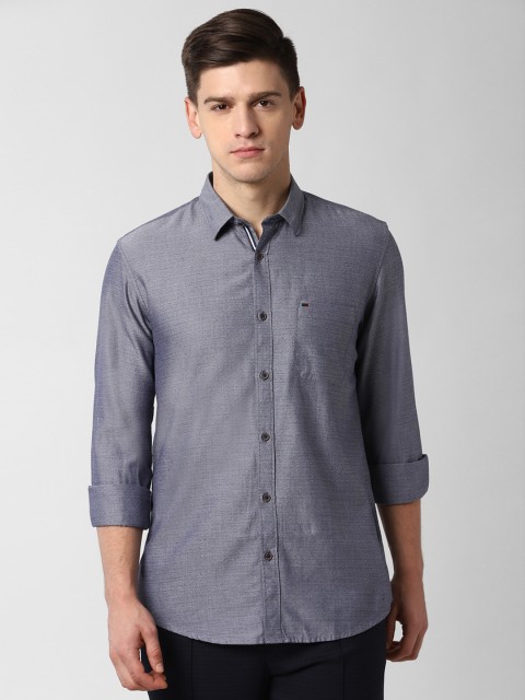 

Peter England Casuals Men Grey Slim Fit Self Design Casual Shirt