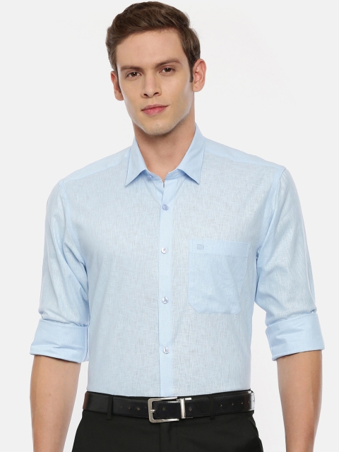 

ARISER Men Blue Regular Fit Self Design Formal Shirt