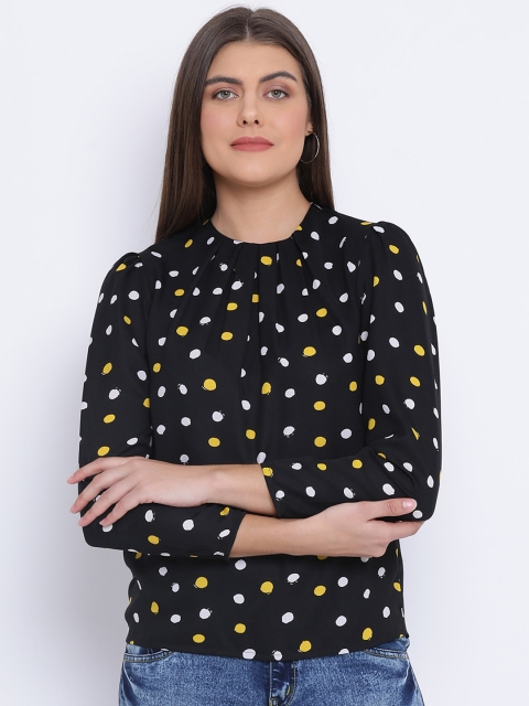 

Oxolloxo Women Black Polka Dot Printed Top
