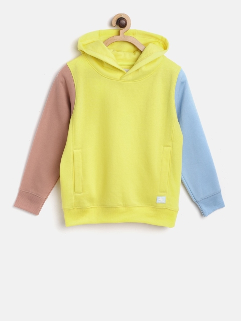 

Cherry Crumble Boys Yellow & Pink Colourblocked Hooded Sweatshirt