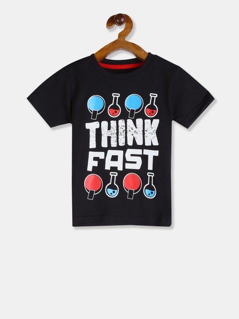 

Cherokee Boys Black & White Printed Round Neck T-shirt