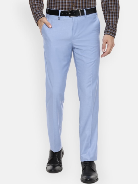 

Van Heusen Men Blue Slim Fit Solid Formal Trousers
