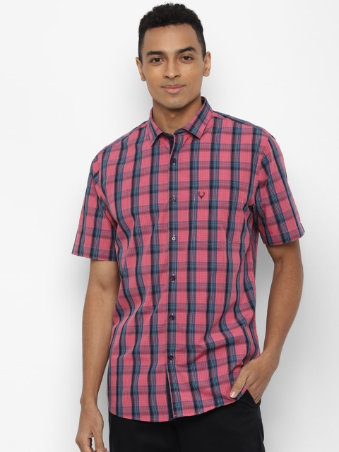 

Allen Solly Men Pink & Black Slim Fit Checked Casual Shirt