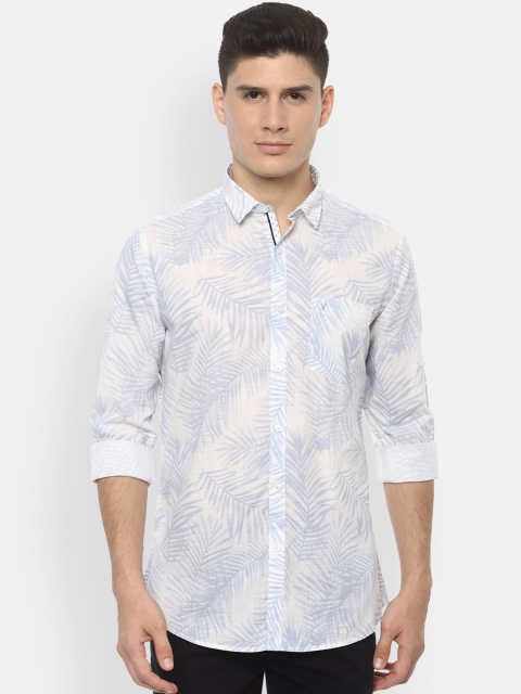 

Van Heusen Sport Men White & Blue Slim Fit Printed Casual Shirt