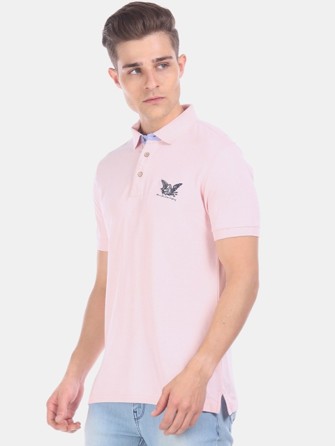 

Arrow Men Pink Solid Mercerized Cotton Polo Collar T-shirt