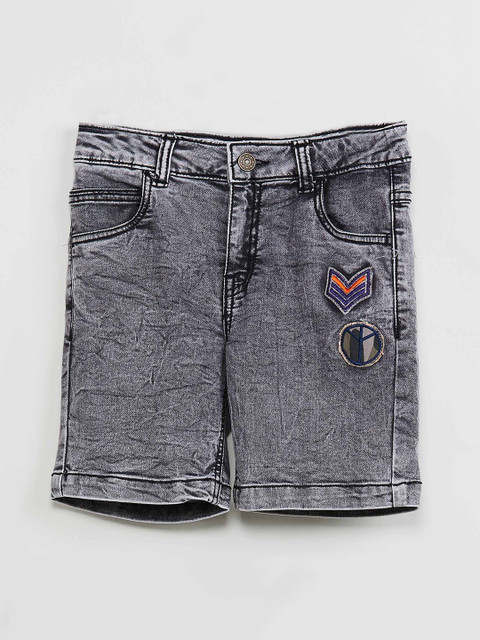 

max Boys Grey Solid Regular Fit Regular Shorts