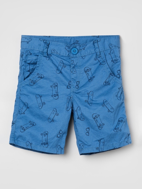 

max Boys Blue Printed Regular Fit Regular Shorts