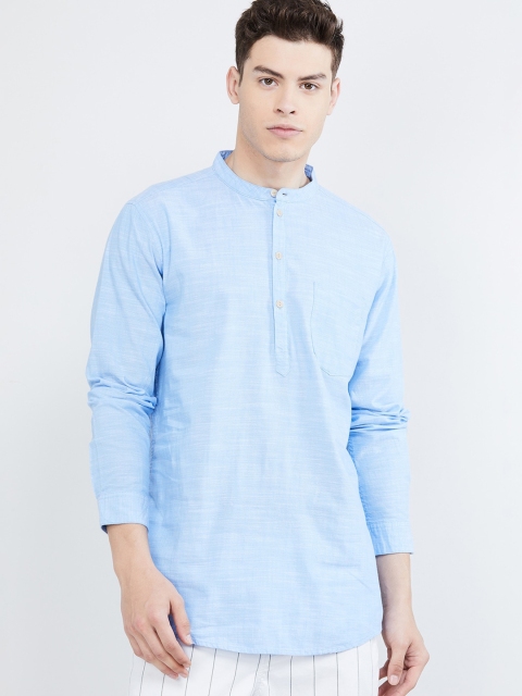 

max Men Blue Solid Straight Kurta