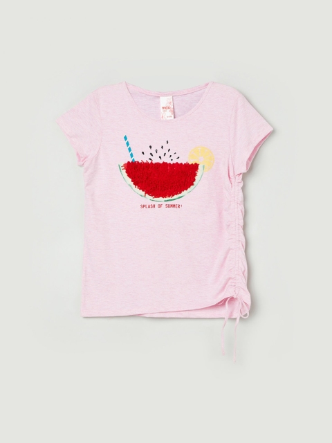 

max Girls Pink Printed Knitted Top