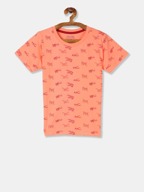 

Cherokee Boys Orange Printed Round Neck T-shirt