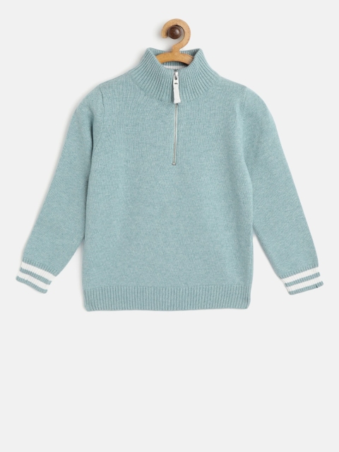 

Cherry Crumble Boys Blue Solid Pullover Sweater