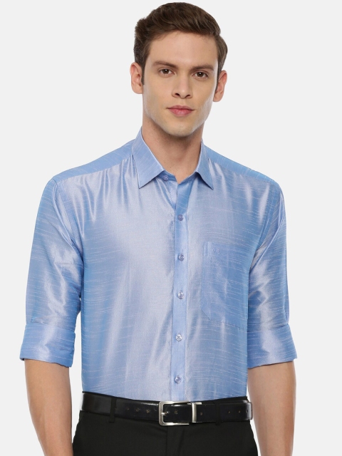 

ARISER Men Blue Regular Fit Self Design Party Shirt