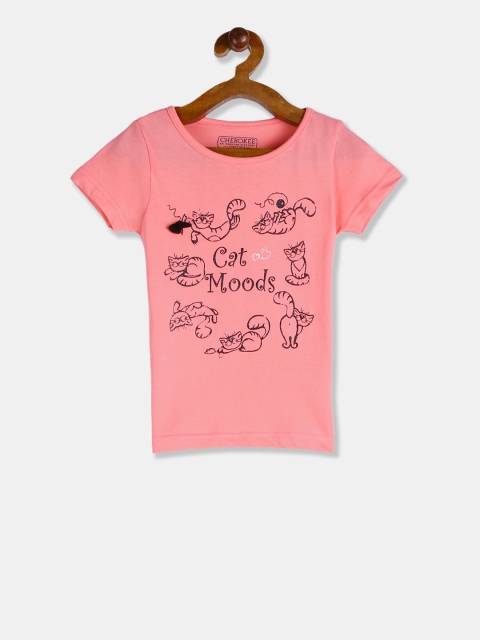 

Cherokee Girls Pink Printed Round Neck T-shirt