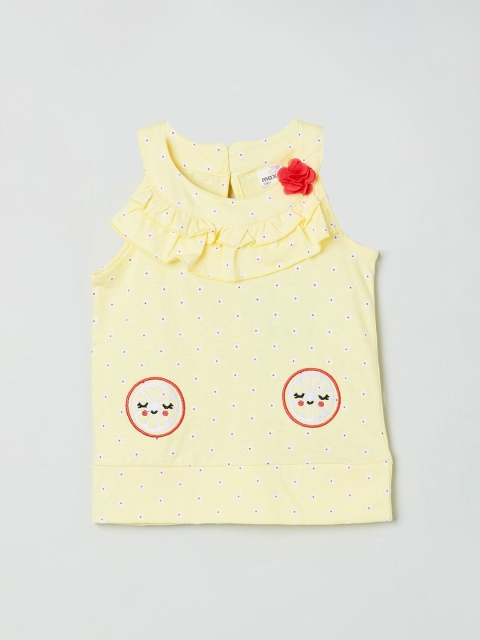 

max Girls Yellow Printed Top