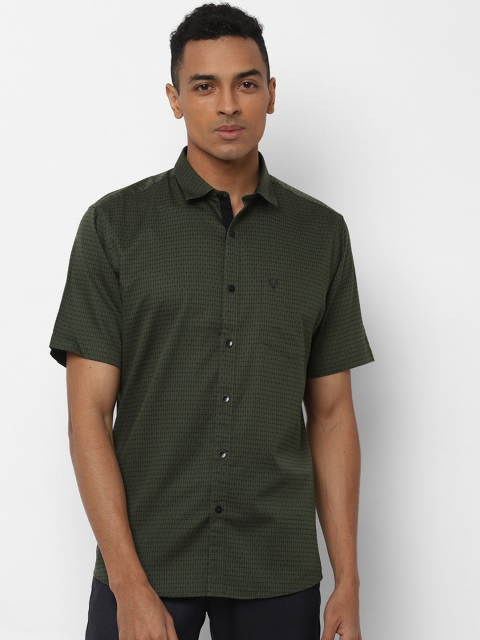 

Allen Solly Men Olive Green Regular Fit Checked Casual Shirt