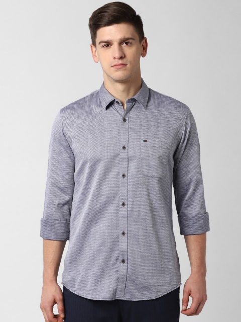 

Peter England Casuals Men Grey Slim Fit Self Design Casual Shirt