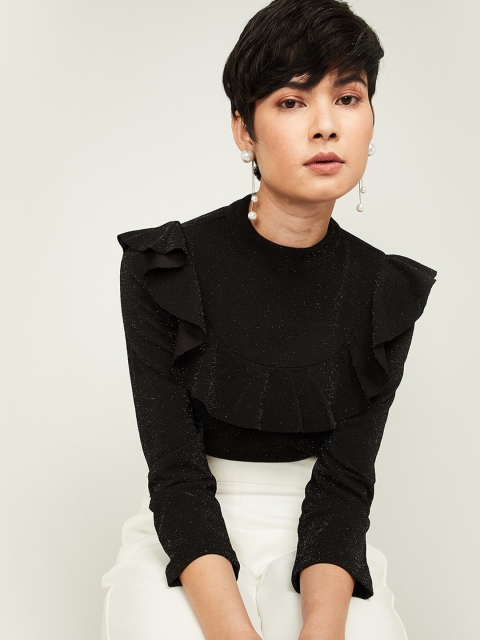 

CODE by Lifestyle Women Black Solid Top