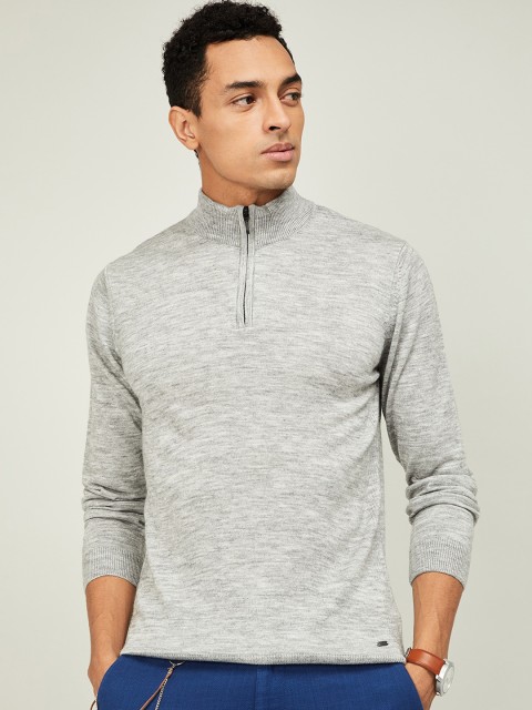 

CODE by Lifestyle Men Grey Melange Solid Pullover Sweater