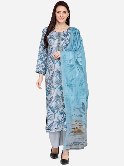 

Stylee LIFESTYLE Women Blue Printed Unstitched Dress Material