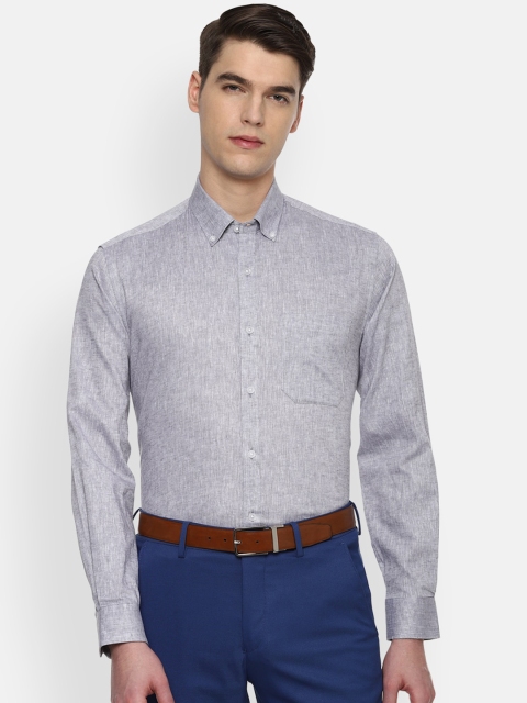 

Louis Philippe Men Grey Slim Fit Solid Formal Shirt