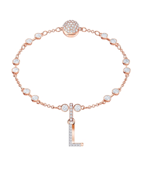 

SWAROVSKI Rose Gold-Plated White Quartz-Studded L Alphabet-Shaped Pendant
