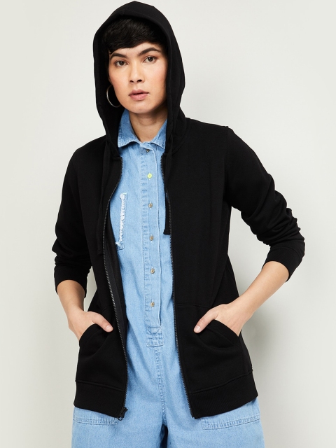 

Fame Forever by Lifestyle Women Black Solid Hooded Sweatshirt