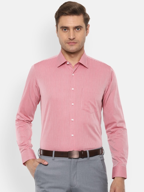 

Van Heusen Men Red Slim Fit Self Design Cotton Formal Shirt