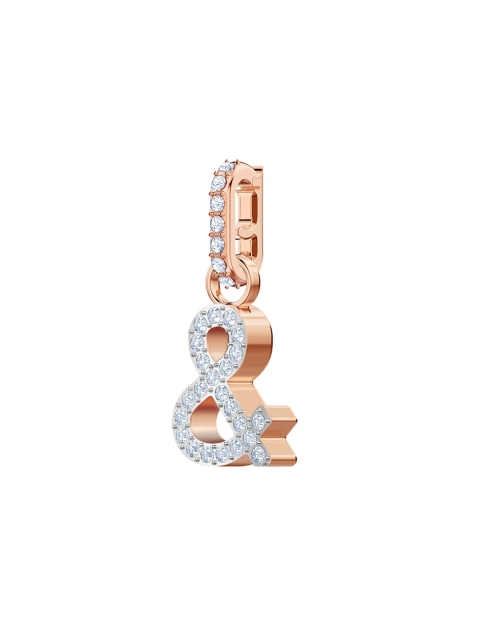 

SWAROVSKI Women Rose Gold-Plated White Quartz Studded Clip-On Pendant