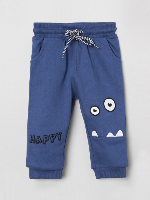 

max Boys Blue Regular Fit Solid Joggers