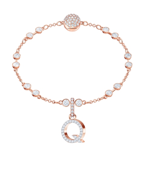 

SWAROVSKI Rose Gold-Plated & White Quartz-Studded Q Alphabet-Shaped Pendant