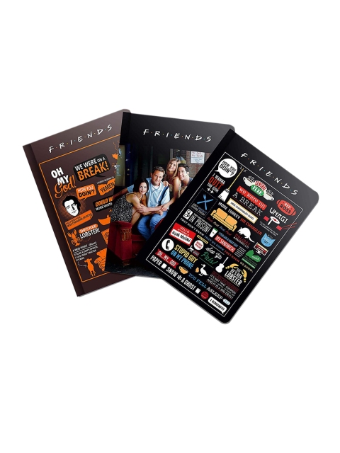 

MC SID RAZZ Set Of 3 Black & White Friends TV Series Print Notebook, Multi
