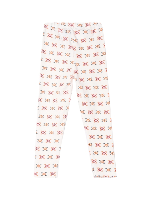 

Cherokee Girls Off White & Red Printed Ankle-Length Leggings