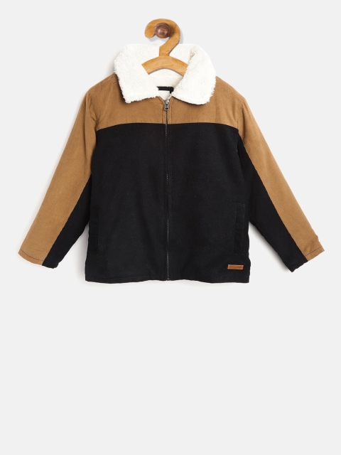 

Cherry Crumble Boys Black & Brown Colourblocked Tailored Jacket