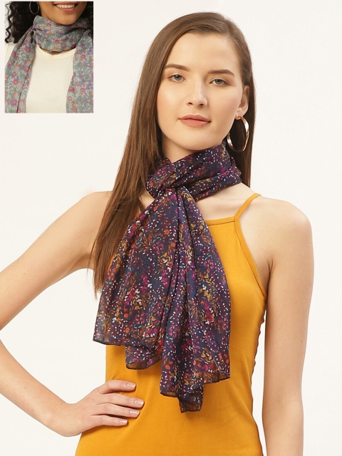 

Trend Arrest Women Pack Of 2 Printed Scarves, Grey