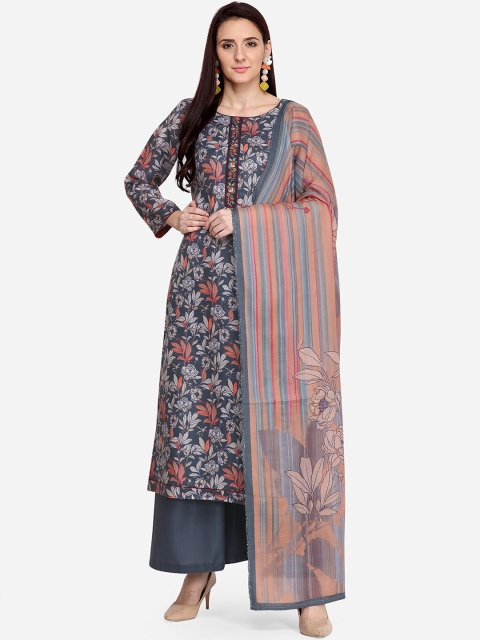 

Stylee LIFESTYLE Women Grey & Cream Pashmina Printed Unstitched Dress Material