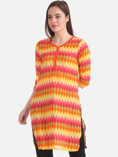 

Karigari Women Multicoloured Printed Straight Kurta, Multi