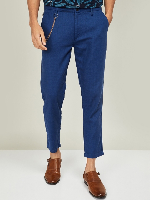 

Bossini Men Navy Blue Slim Fit Solid Regular Trousers