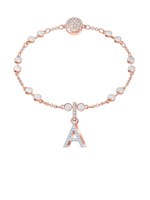 

SWAROVSKI Rose-Gold Plated & White Charm A Pendant