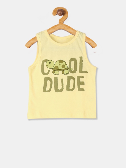 

Donuts Boys Yellow & Green Printed Round Neck T-shirt
