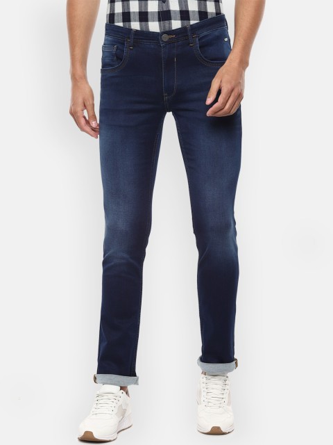 

V Dot Men Navy Blue Slim Fit Mid-Rise Clean Look Jeans