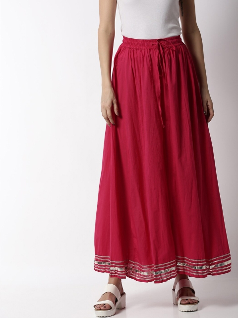 

Soch Women Fuchsia Pink Hem Design Straight Palazzos